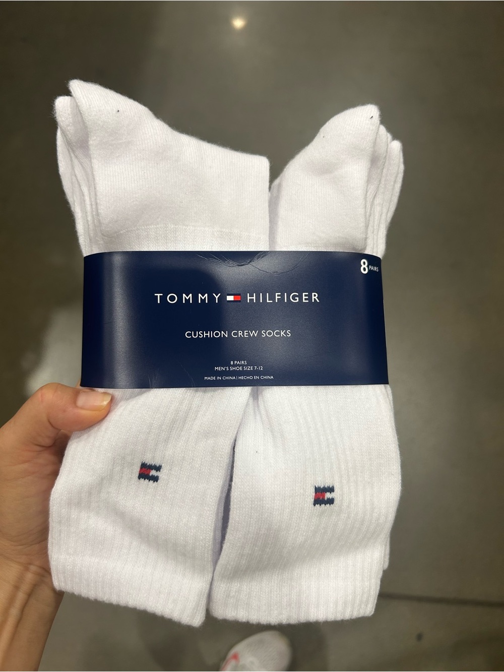 Tommy Hilfiger White Cushion Crew Socks - 8 Pack